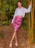 Asymmetric Floral Skirt in Pink