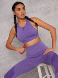 High Rise Cut Out Detail Sports Bra