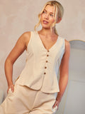 Tailored Waist Coat in Cream