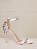 Embellished Stiletto Heel Sandals in Blue