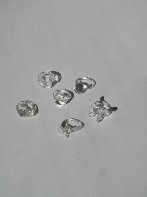 Anillo Botón Transparente