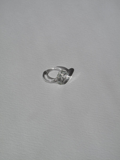 Anillo Botón Transparente