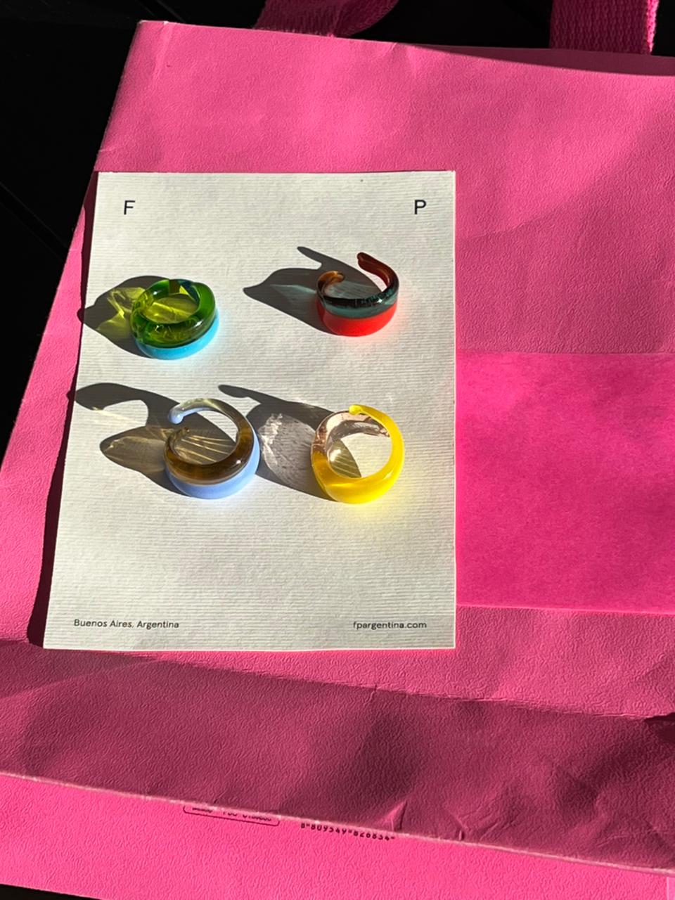 Anillo Caramelo Amarillo y Rosa